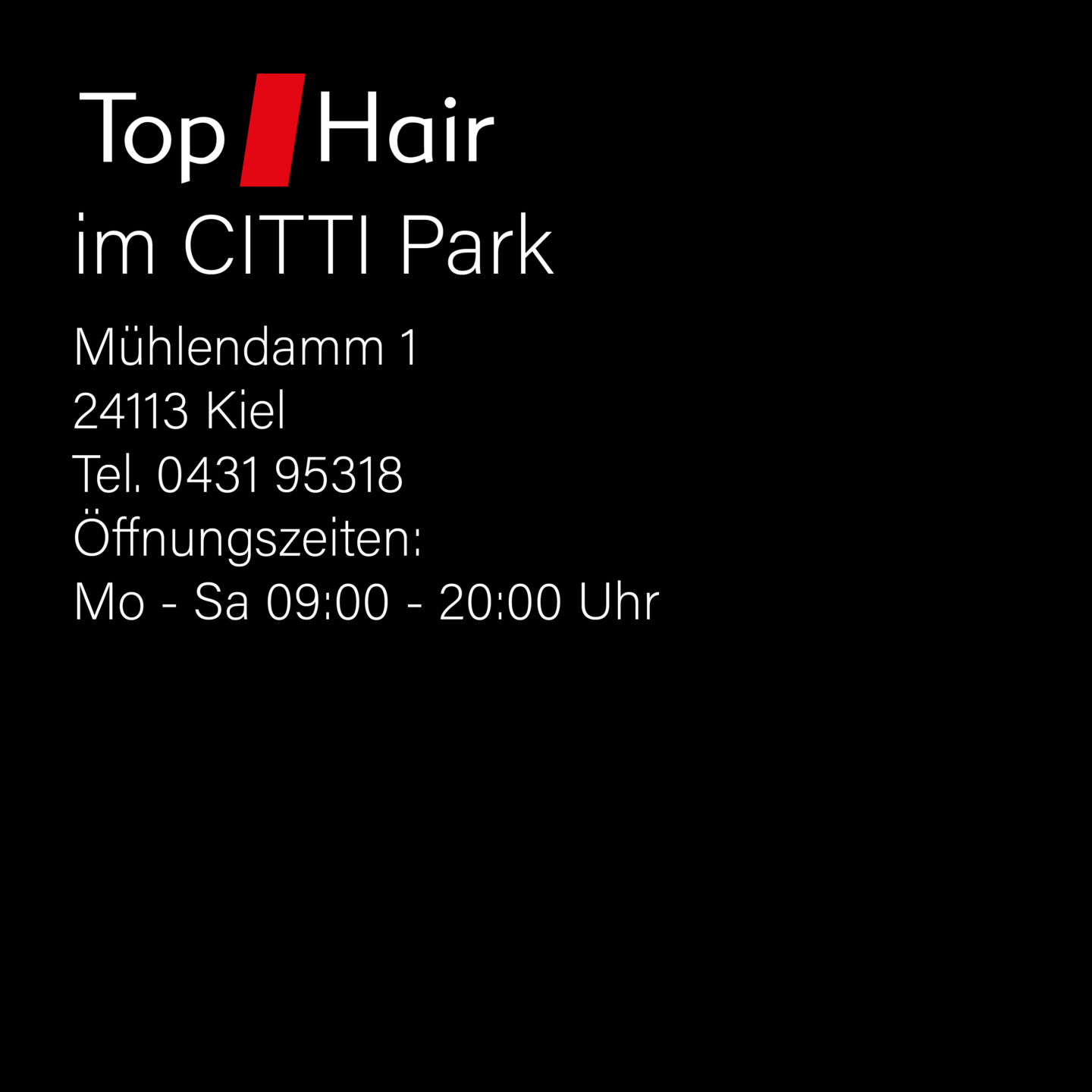 Hier in unserem Top Hair im CITTI Park direkt online einen Termin buchen.